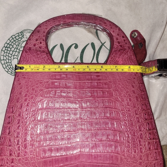 Crocodee Genuine Crocodile Belly Handbag in Rose - Picture 6 of 6